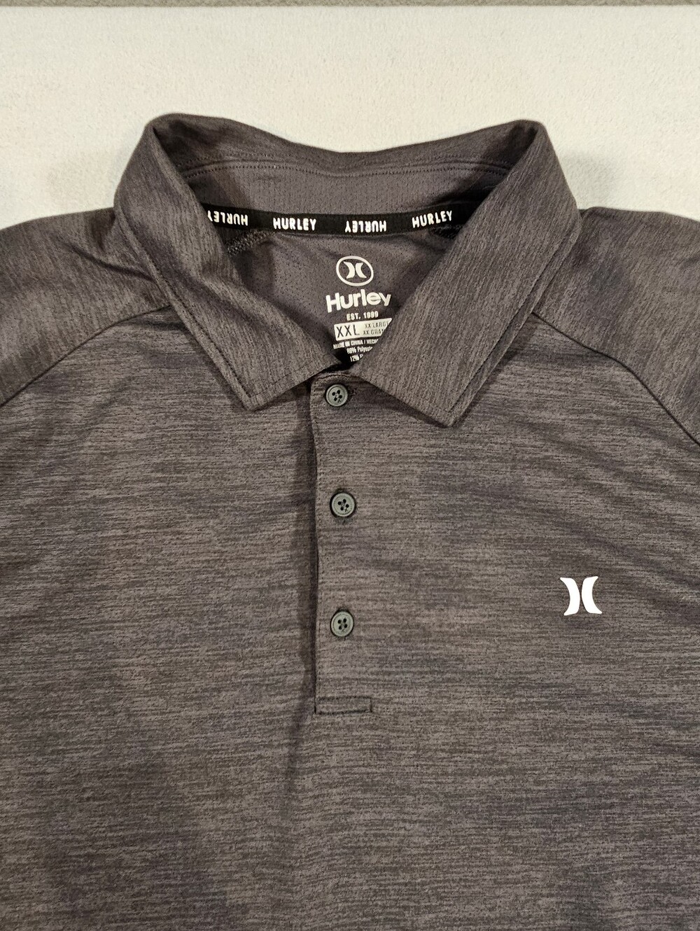 Hurley Men's XXL Heather Charcoal Polo - Picture 11 of 11